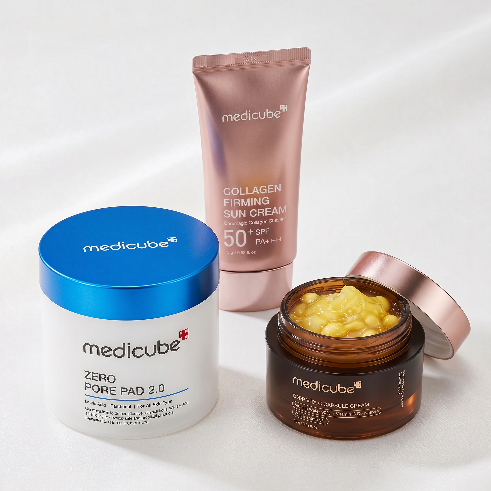 Kit Trio Medicube Clareamento, Limpeza de Poros e Proteção Solar - Dermora
