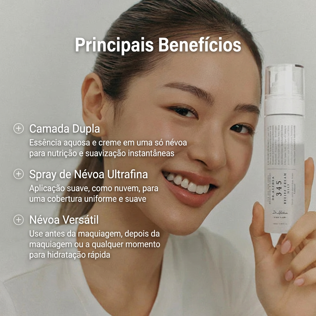 Spray hidratante facial 345 Relief Cream Mist para pele seca e sensível