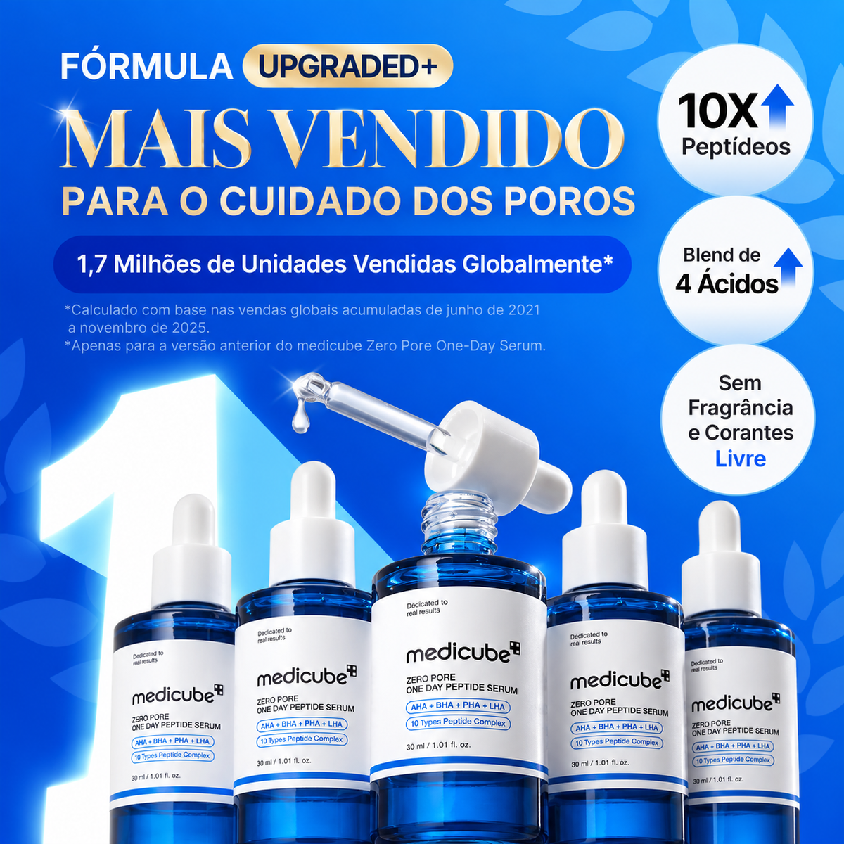 Sérum Medicube Zero Pore com 10 peptídeos para poros dilatados