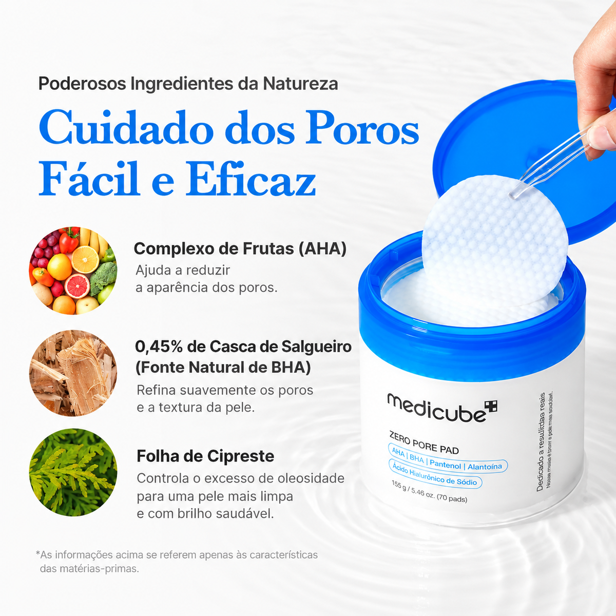 Discos Tonificantes Medicube Zero Pore Pad | Poros Limpos e Pele Mais Uniforme - Dermora