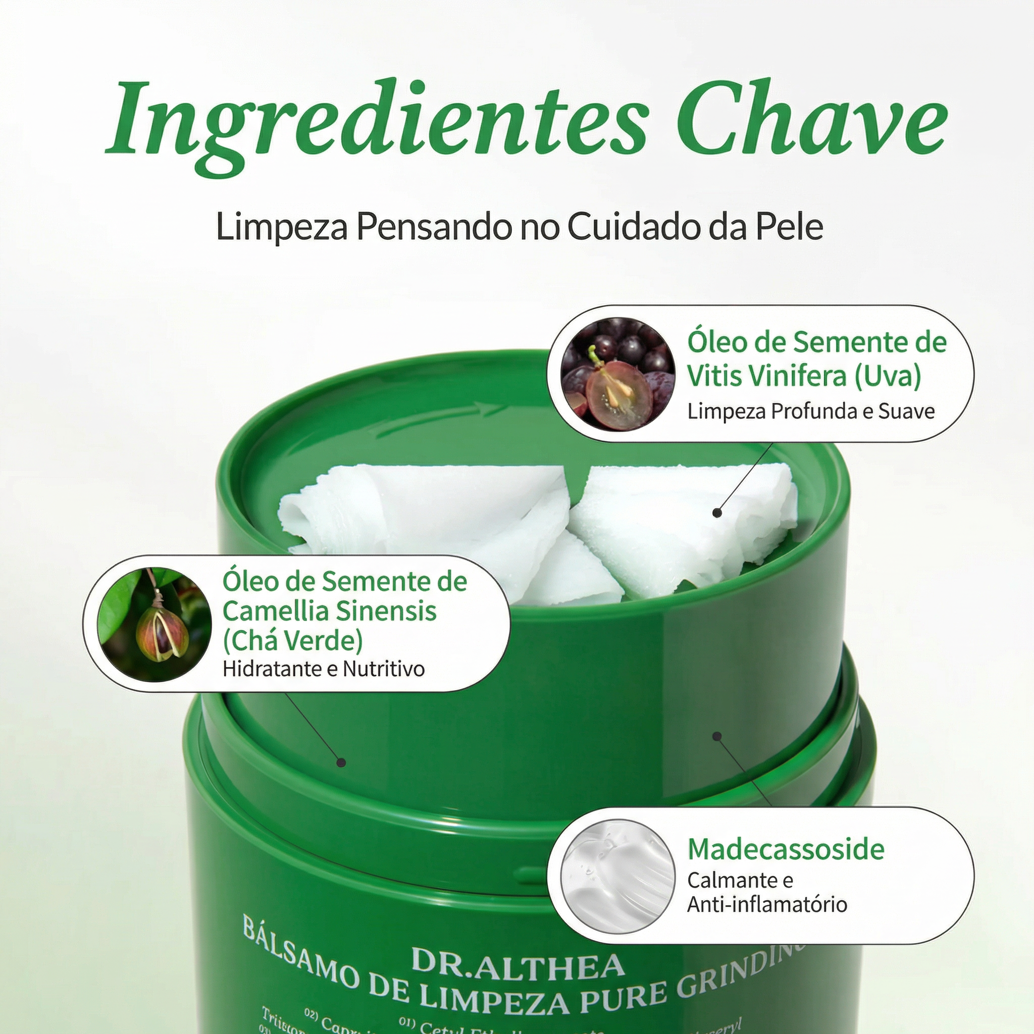 Cleansing balm suave para pele sensível com centella asiática e madecassoside