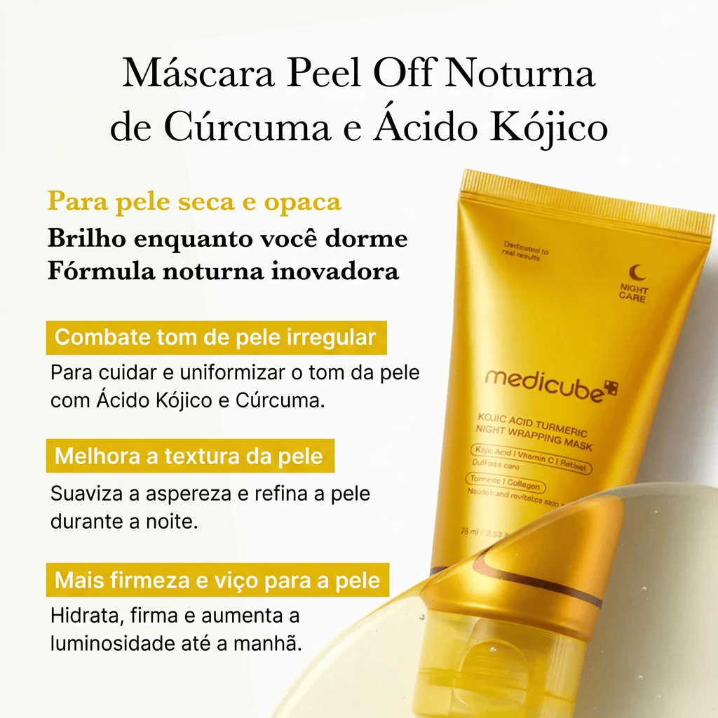 Máscara Noturna Medicube Ácido Kójico e Cúrcuma para Glow - Dermora