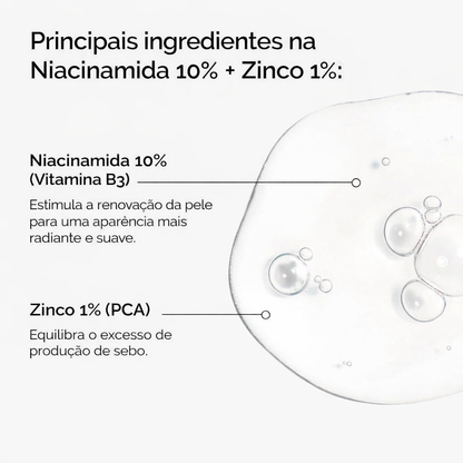 Pele mais uniforme e poros menos visíveis com sérum concentrado.