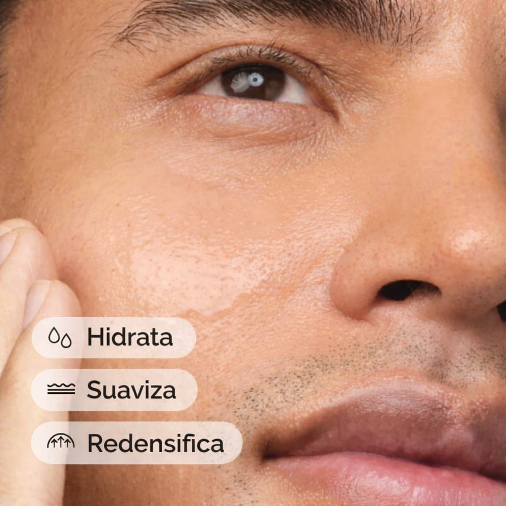 Pele macia e elástica com sérum de ácido hialurônico e ceramidas.