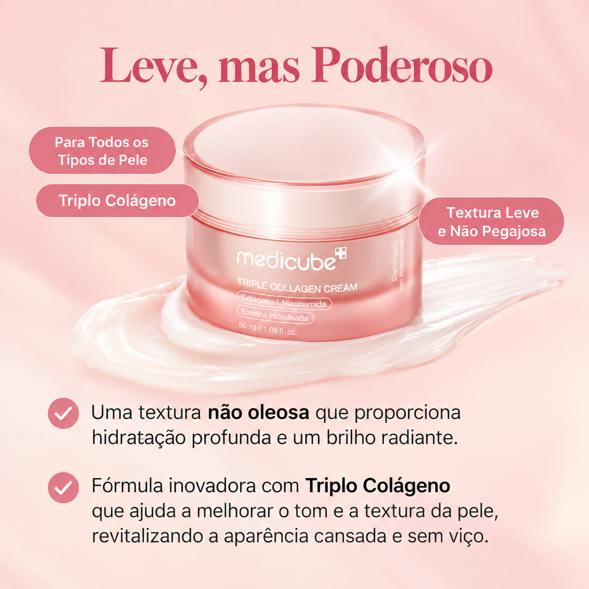 Creme Triplo Colágeno Medicube | Firmeza e Hidratação da Pele - Dermora