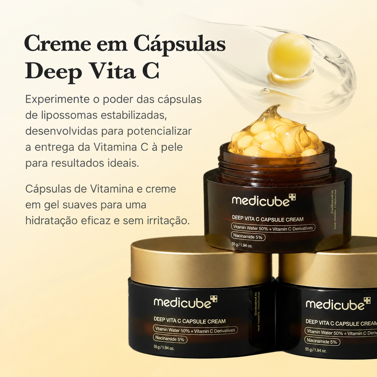 Creme Vitamina C Medicube Deep Vita C Capsule | Luminosidade e Tom Uniforme - Dermora