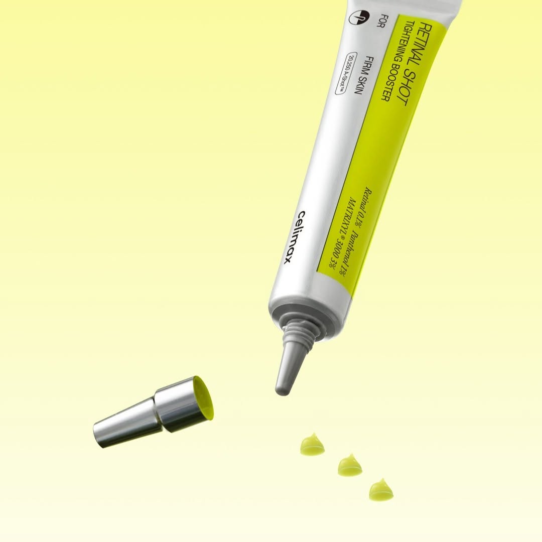 Celimax Retinol Shot com retinal 0,1% melhora textura, firmeza e uniformidade da pele.