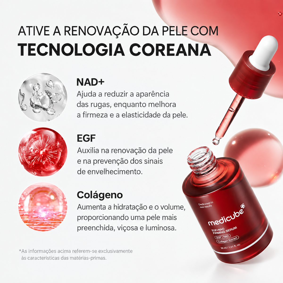Textura leve do sérum firmador Medicube EGF NAD+