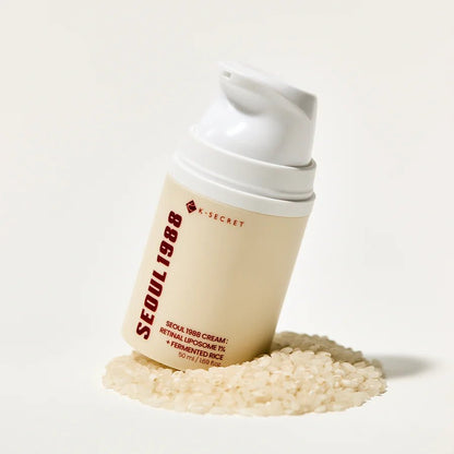Creme com Retinal 1% e Arroz Fermentado K - Secret Seoul 1988 - Dermora