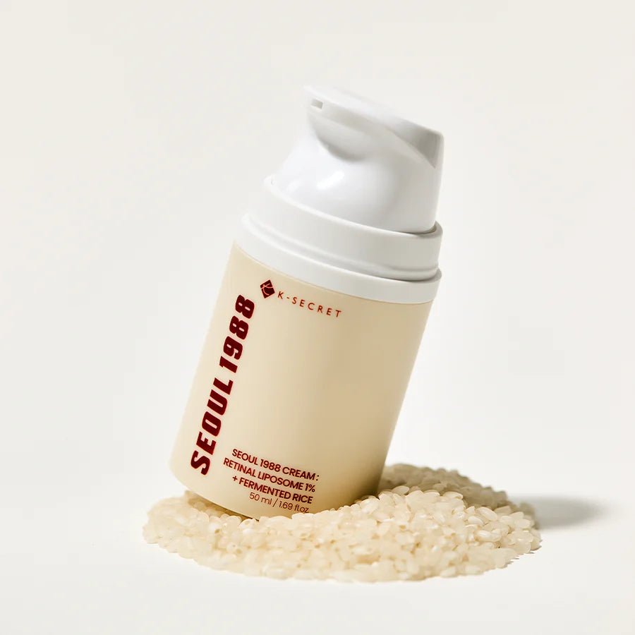Creme com Retinal 1% e Arroz Fermentado K - Secret Seoul 1988 - Dermora
