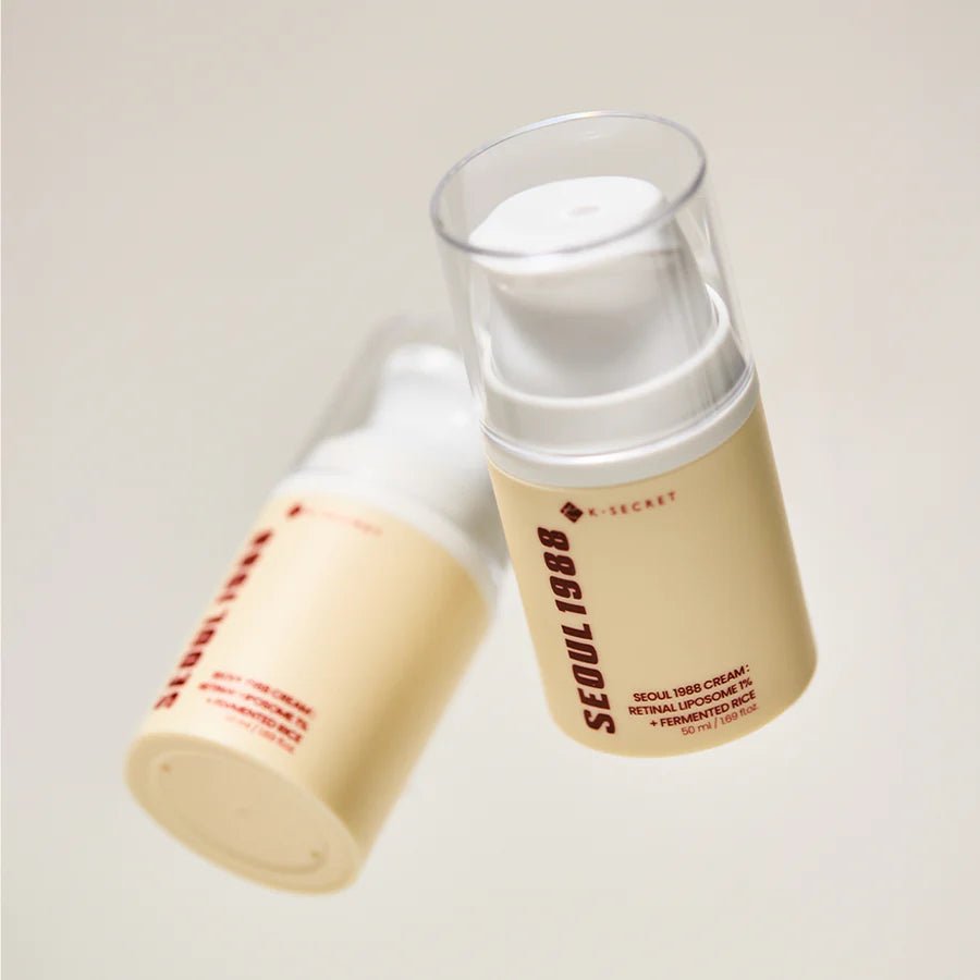 Creme com Retinal 1% e Arroz Fermentado K - Secret Seoul 1988 - Dermora