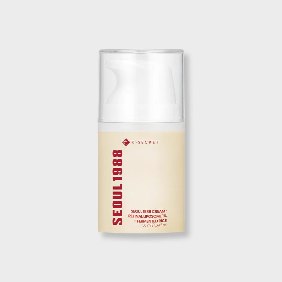 Creme com Retinal 1% e Arroz Fermentado K - Secret Seoul 1988 - Dermora