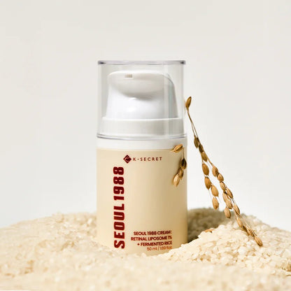 Creme com Retinal 1% e Arroz Fermentado K - Secret Seoul 1988 - Dermora