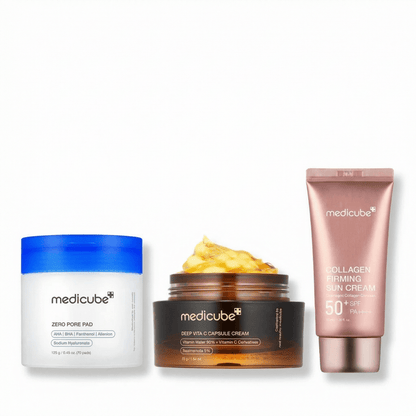 Kit Trio Medicube Clareamento, Limpeza de Poros e Proteção Solar - Dermora